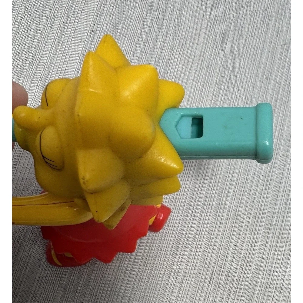 RARE Vintage The Simpsons 1997 Lisa Simpson Saxophone Subway Toy Working Whistle